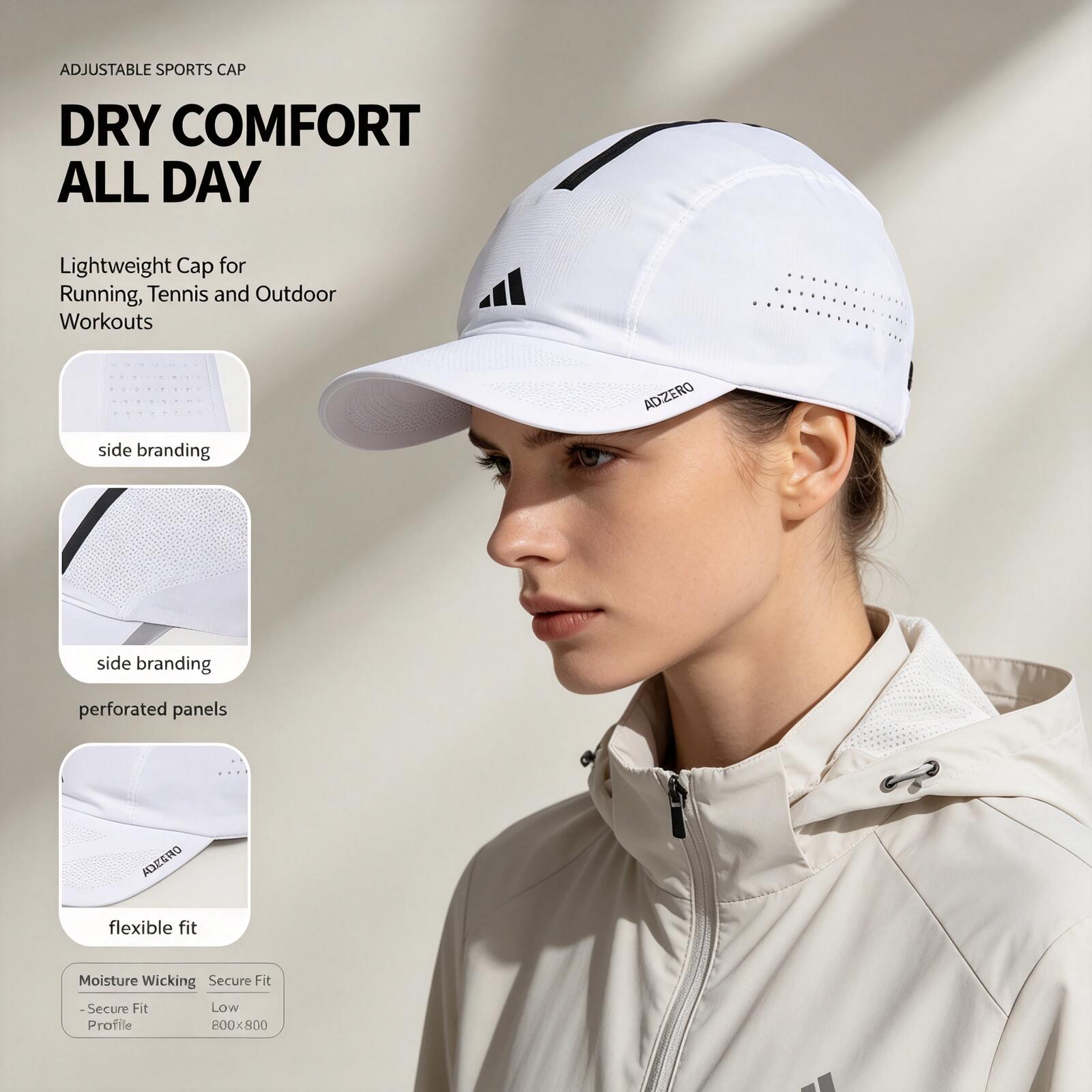 Adidas White Running Cap Light - Running Cap Mesh recension och pris