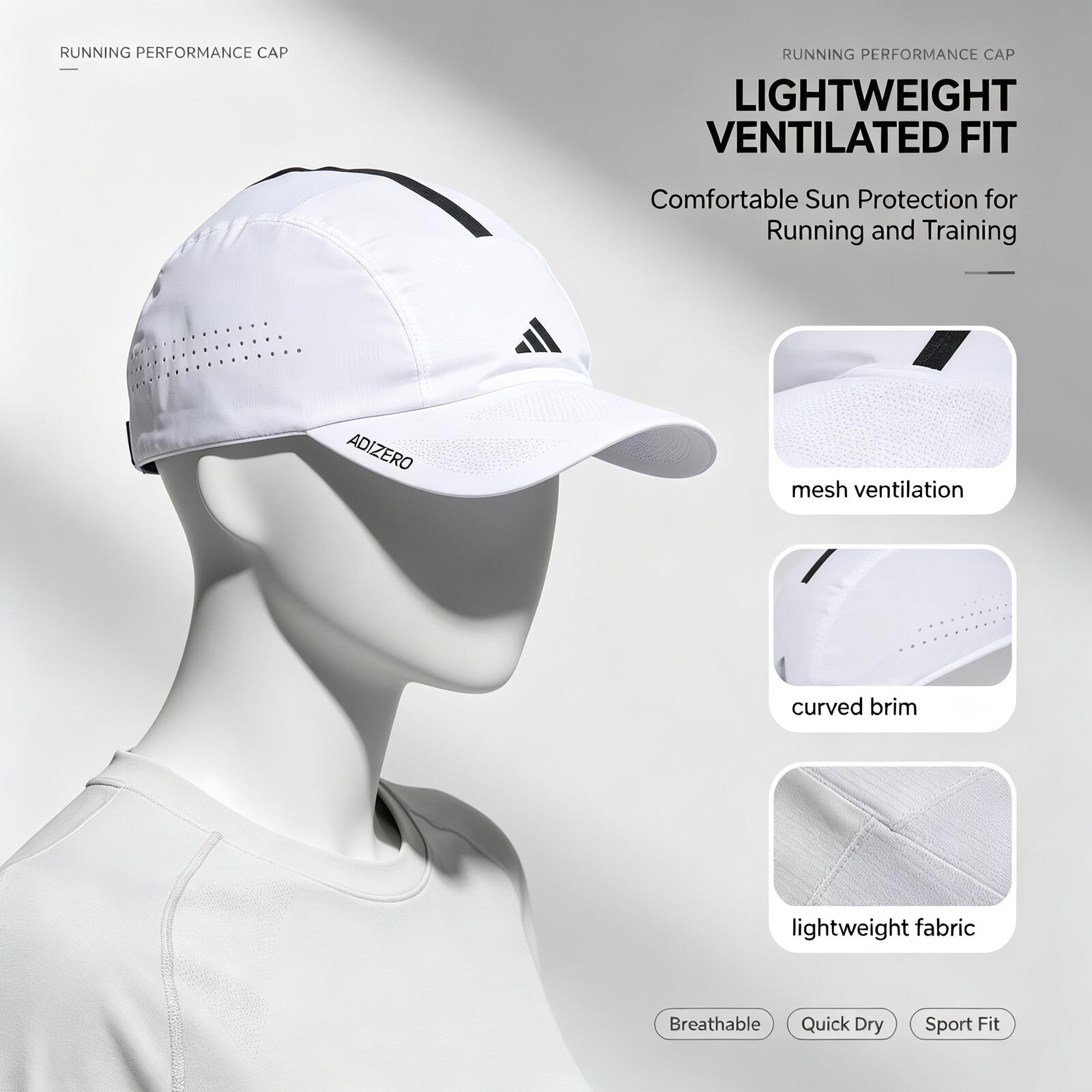 Adidas White Running Cap Light - Running Cap Mesh recension och pris
