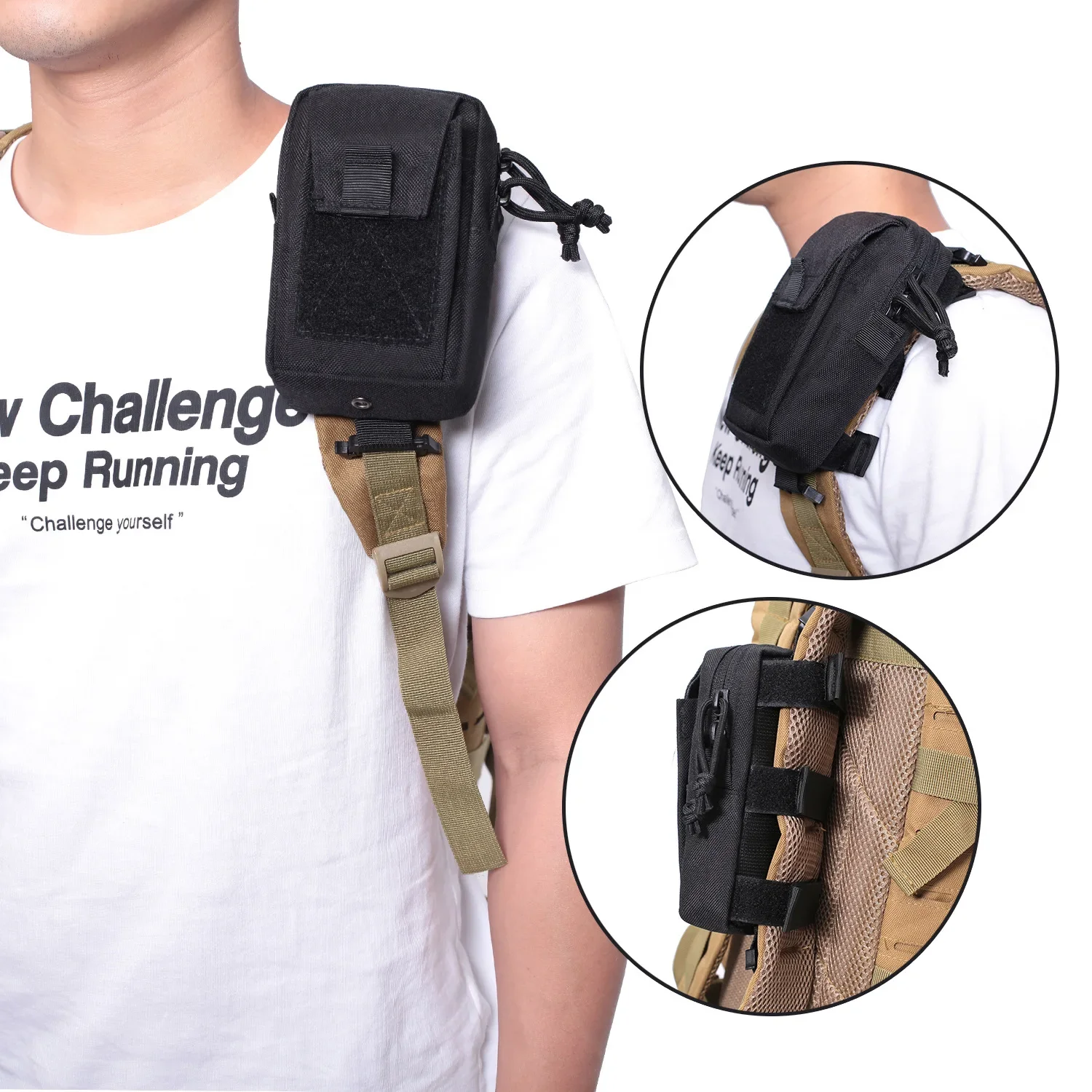 Molle Backpack Strap Phone Hol - Running Gear Backpack recension och pris